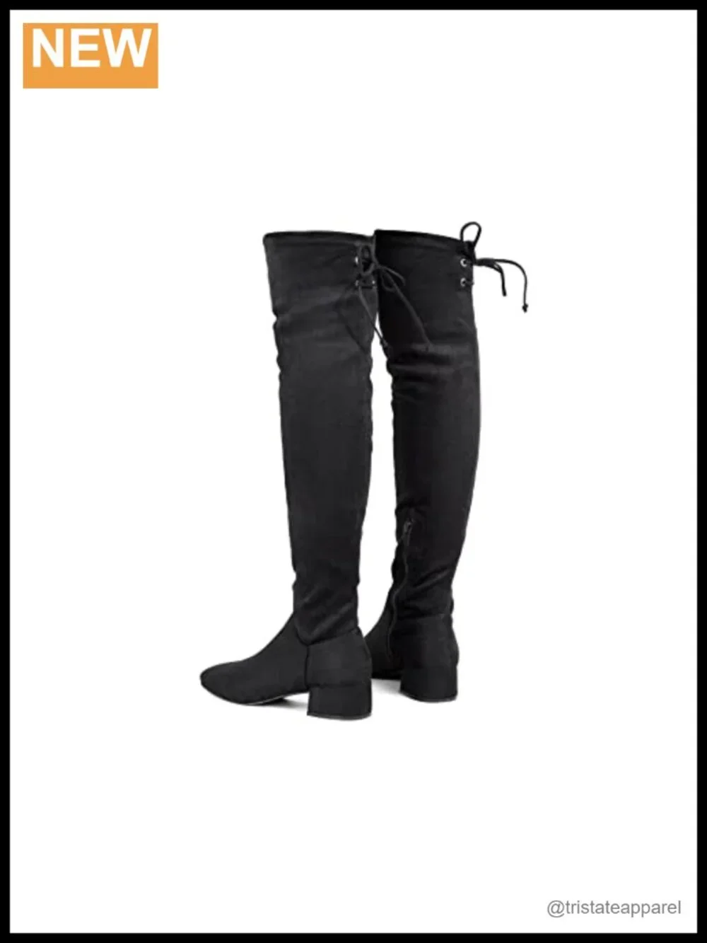 Women's Over the Knee Boots Warm Winter Long Boot Side Zip Back Lace Vegan Suede